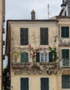 Old house in Liston plaza by Spianada square in Old Town Corfu