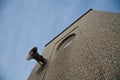 Old house with a loudspeaker. Island of Fanoe in Denmark