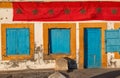 Old House with a Moroccan Flag Royalty Free Stock Photo