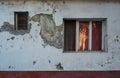 Old house with peeled paint on the wall Royalty Free Stock Photo