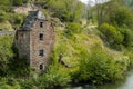 Old ruined house on the banks of the river Aveyron Belcastel France Royalty Free Stock Photo