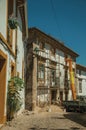 Old house with scaffolding for refurbishment in an alley Royalty Free Stock Photo