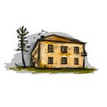 Old house, sketch for your design Royalty Free Stock Photo