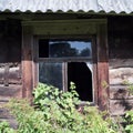 Old house with smashed window Royalty Free Stock Photo