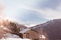 Snow in the brige in Ransol, Andorra