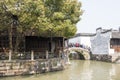 Old house and stone bridge Royalty Free Stock Photo