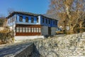 Old house and Stone bridge in Moushteni near Kavala, East Macedonia and Thrace Royalty Free Stock Photo