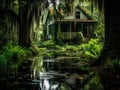 Old house in a swamp in New Orleans Royalty Free Stock Photo