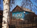 Old house town sunny day arts village wooden courtyard