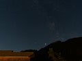 Old house under beutiful night sky