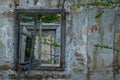 Old house in a village with a broken wooden window.Copy space Royalty Free Stock Photo