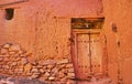 Reddish adobe wall, Abyaneh, Iran