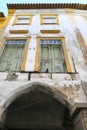 Old and chipped facade in Evora town Royalty Free Stock Photo
