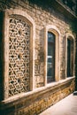 Old house windows. Baku city Royalty Free Stock Photo