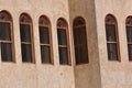 Old house windows in sharjah Uae Royalty Free Stock Photo