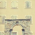 Old house and windows with shutters(Budva, Montenegro) Royalty Free Stock Photo