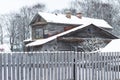 Old house in winter Royalty Free Stock Photo