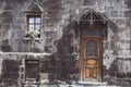 old house with wooden windows and door Royalty Free Stock Photo
