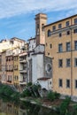 Old houses along the banks of the Arno River in Florence Royalty Free Stock Photo