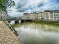 Old Houses along Nive River Bayonne South France Royalty Free Stock Photo