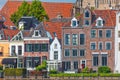Old houses alongside the river IJssel in Deventer, The Netherlands Royalty Free Stock Photo