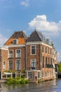 Old houses at a canal in the center of Leiden Royalty Free Stock Photo
