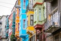 Old Houses in Fener District, Istanbul, Turkey Royalty Free Stock Photo