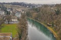 Old houses in the historic city centre of the swiss city of Bern with Aare river