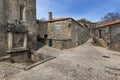 Old houses inside the wall of the castle of the historic village of Sortelha in Portugal