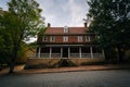 Old houses in the Old Salem Historic District, in downtown Winston-Salem, North Carolina. Royalty Free Stock Photo