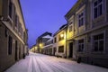 Old houses on one of the main streets of the city of Brasov, Romania