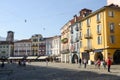 Old houses Piazza grande square at Locarno