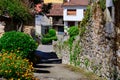 Old houses in remote mountain village Asiego, Picos de Europa mountains, Asturias, North of Spain Royalty Free Stock Photo