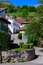 Old houses in remote mountain village Asiego, Picos de Europa mountains, Asturias, North of Spain Royalty Free Stock Photo