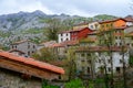 Old houses in remote mountain village Sotres, Picos de Europa mountains, Asturias, North of Spain Royalty Free Stock Photo