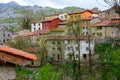 Old houses in remote mountain village Sotres, Picos de Europa mountains, Asturias, North of Spain Royalty Free Stock Photo