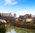 Old houses on the River Armancon, Semur-en-Auxois, eastern France