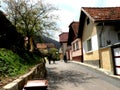 Old houses in Schei district of Brasov. Royalty Free Stock Photo