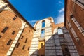 Old houses of Siena town, an ancient city in the Tuscany region Royalty Free Stock Photo