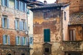 Old houses of Siena town, an ancient city in the Tuscany region Royalty Free Stock Photo