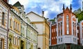 Old houses on the St. Andrew's Descent street in Kyiv Royalty Free Stock Photo