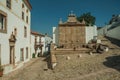 Old houses and stone fountain in baroque style st Marvao Royalty Free Stock Photo