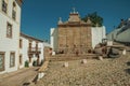 Old houses and stone fountain in baroque style st Marvao Royalty Free Stock Photo