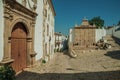 Old houses and stone fountain in baroque style st Marvao Royalty Free Stock Photo