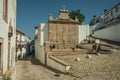 Old houses and stone fountain in baroque style st Marvao Royalty Free Stock Photo