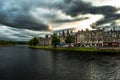 Old Houses In A Street Of The City Inverness At The River Ness In Scotland Royalty Free Stock Photo