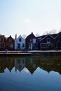 Old houses in town on Goeree overflakkee Middelharnis, characteristic Dutch fishing town Royalty Free Stock Photo