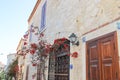 Old Houses view in historical Alacati Town. Alacati is populer tourist destination in Turkey.