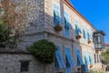 Old Houses view in historical Alacati Town. Alacati is populer tourist destination in Turkey.