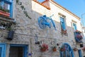 Old Houses view in historical Alacati Town. Alacati is populer tourist destination in Turkey. Royalty Free Stock Photo